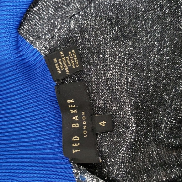 Ted Baker Noaleen Metallic Dress Sz 10  (Ted sz 4) - Picture 7 of 8